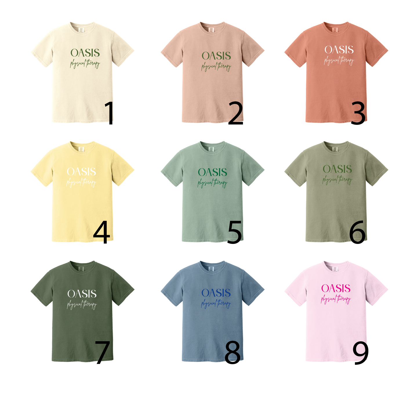 Oasis Physical Therapy Comfort Colors