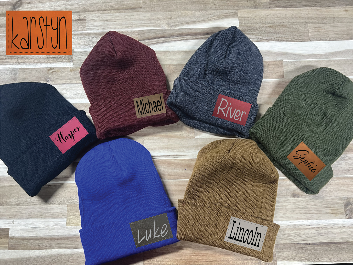 Leather Patch Beanie