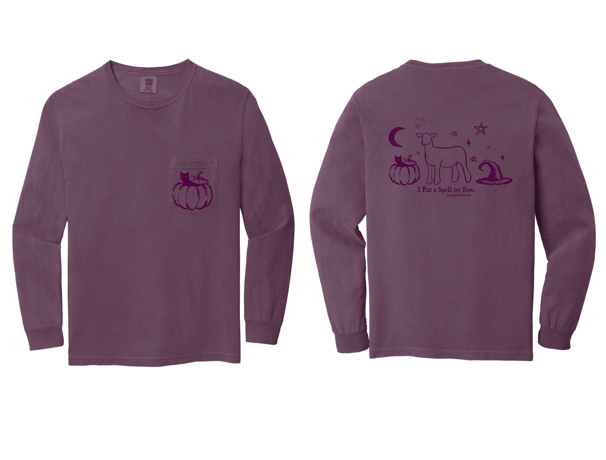 Adult I Put a Spell on Ewe Long Sleeve Pocket T-Shirt