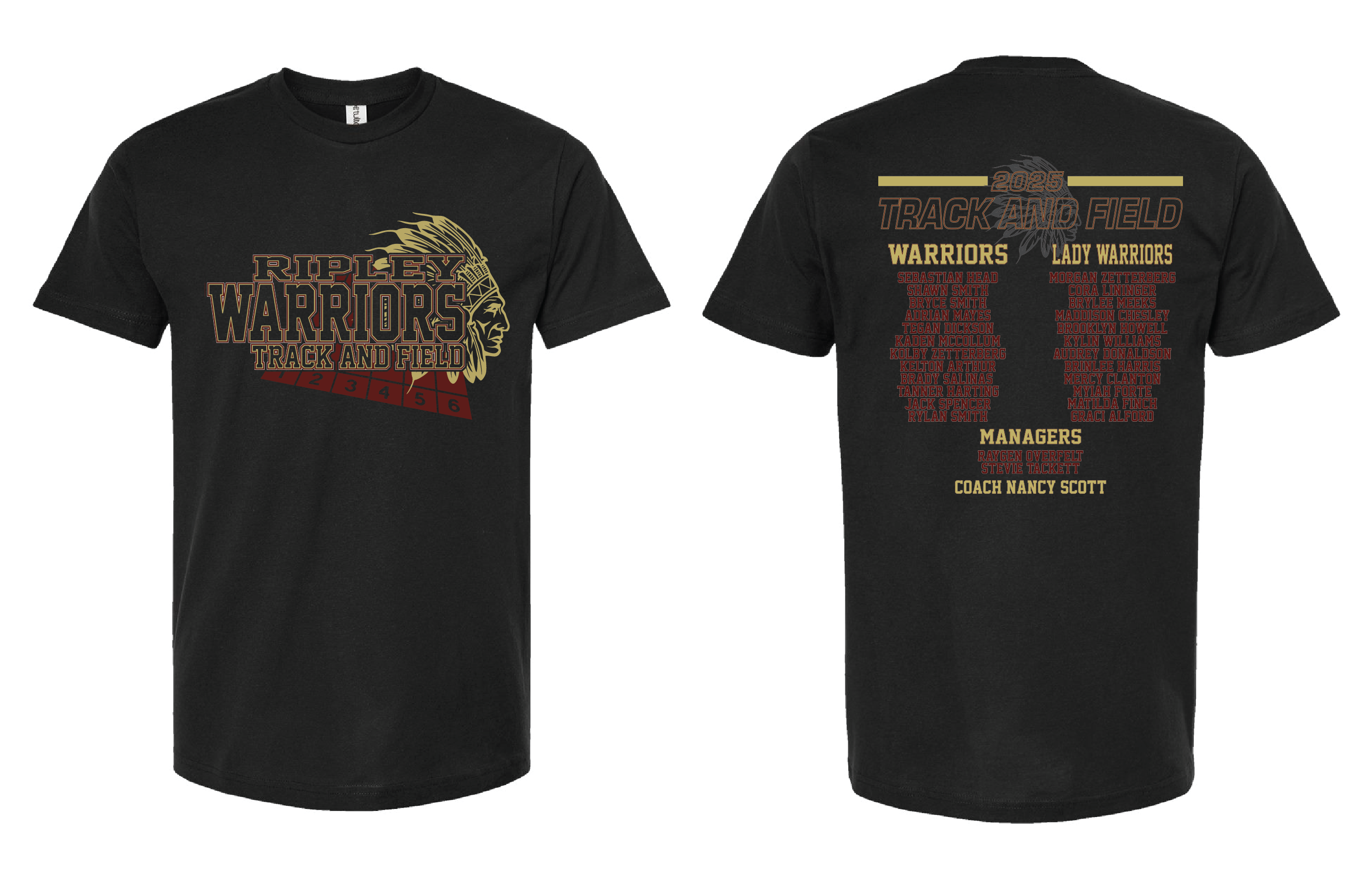 Ripley Warrior Track Roster T-Shirt – Mayhem Designs LLC